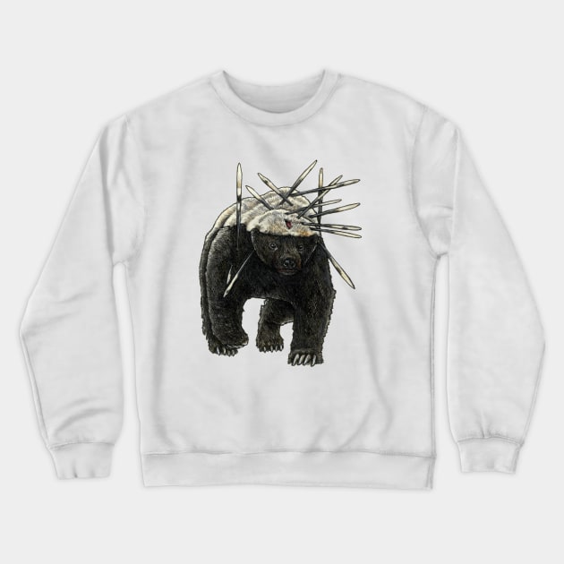 HARDCORE HONEY BADGER Crewneck Sweatshirt by PaddlesworthDraws